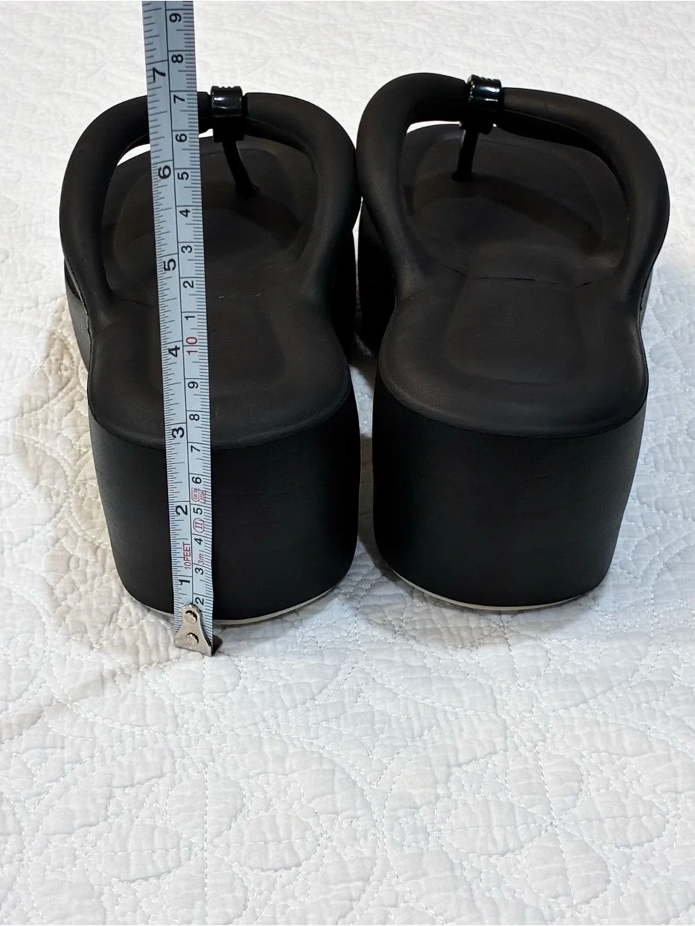 Melissa Free Platform Y2K Flip Flop 90s Black Puffy Strap Chunky Wedge Sandals 9